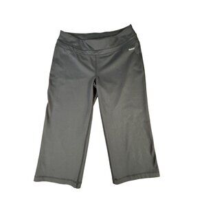 Reebok Black Cropped Athletic Pants Womens Large Stretch Play Dry Stretch